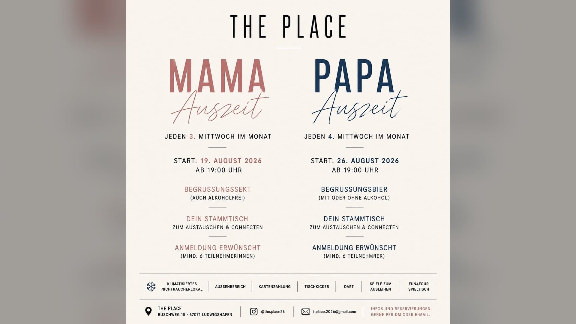 Papa Auszeit – Väter-Stammtisch im The Place