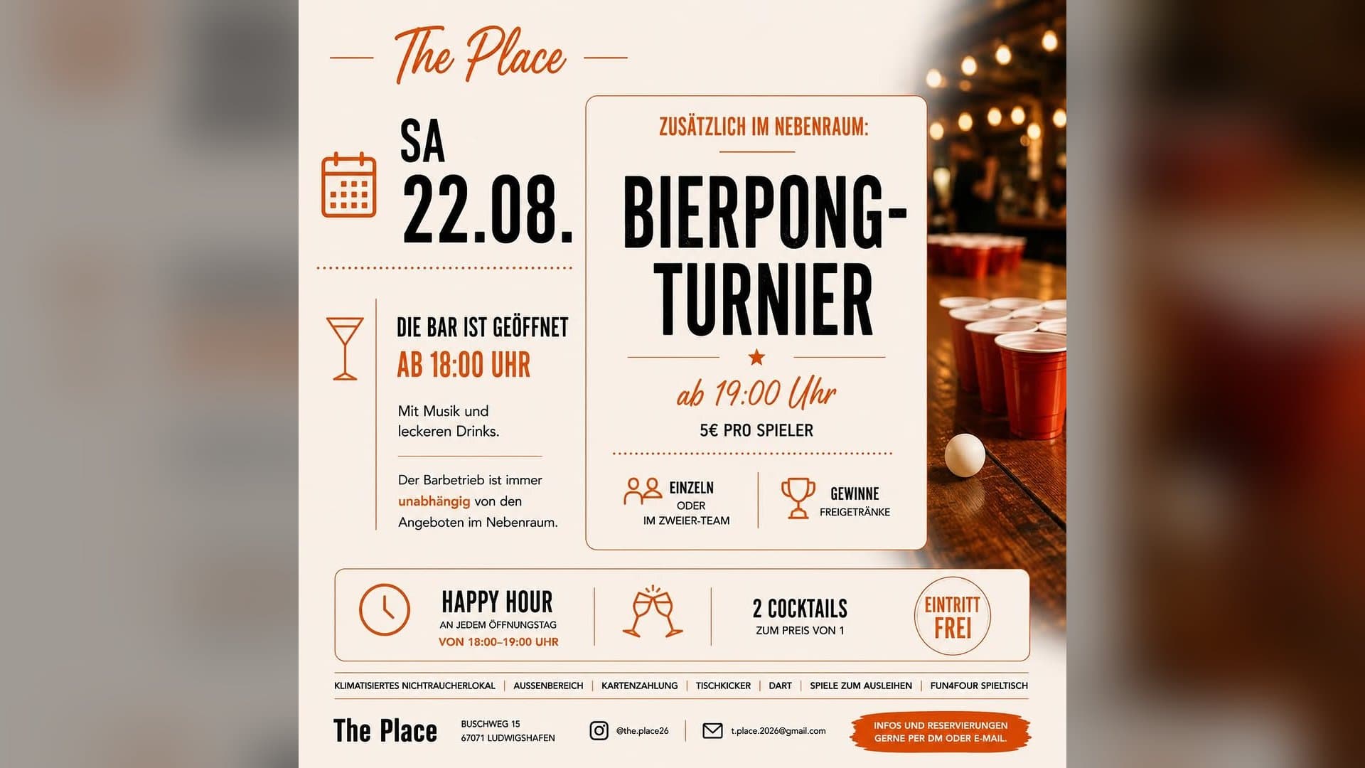 Bierpong-Turnier im The Place