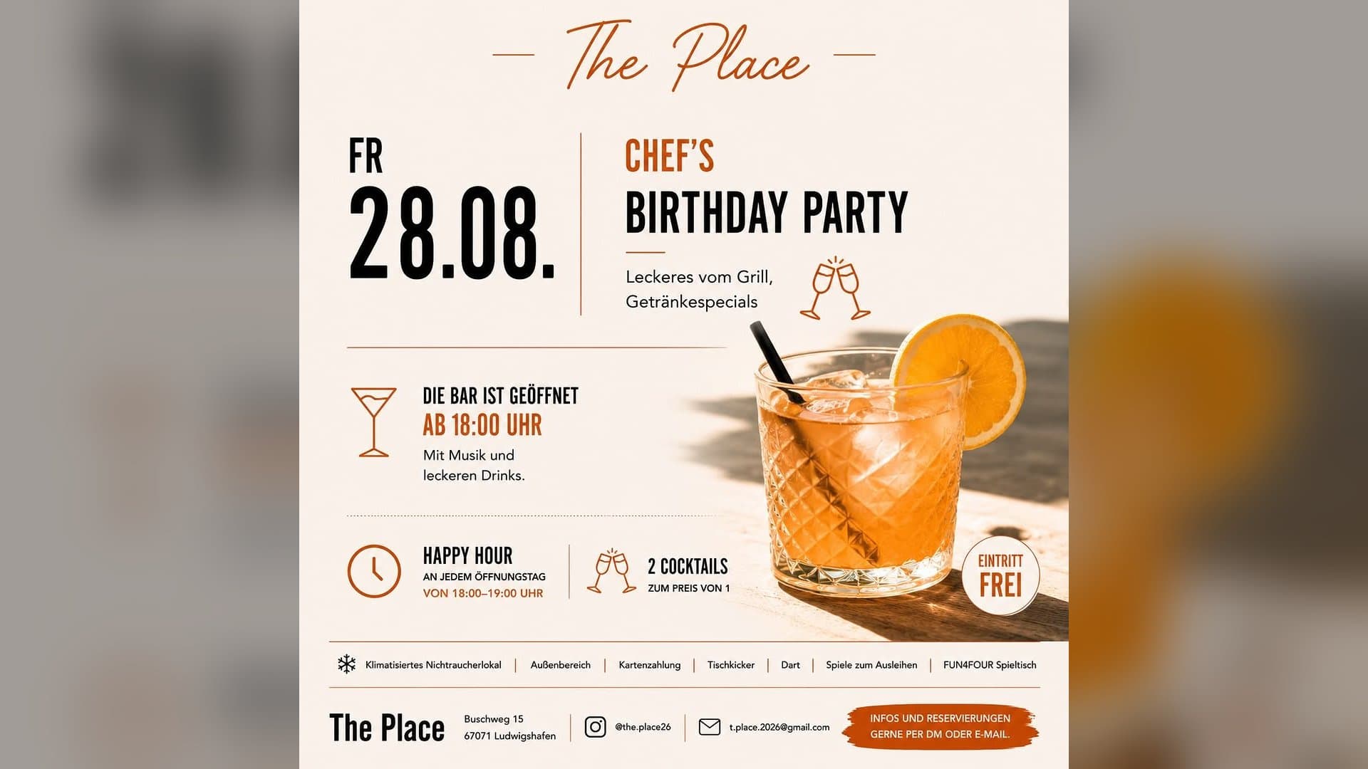 Chef's Birthday Party im The Place