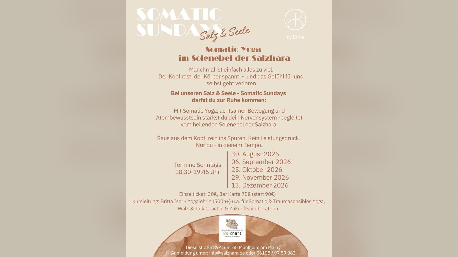 Somatic-Yoga mit Britta – Salz & Seele - Veranstaltung in Mühlheim am Main